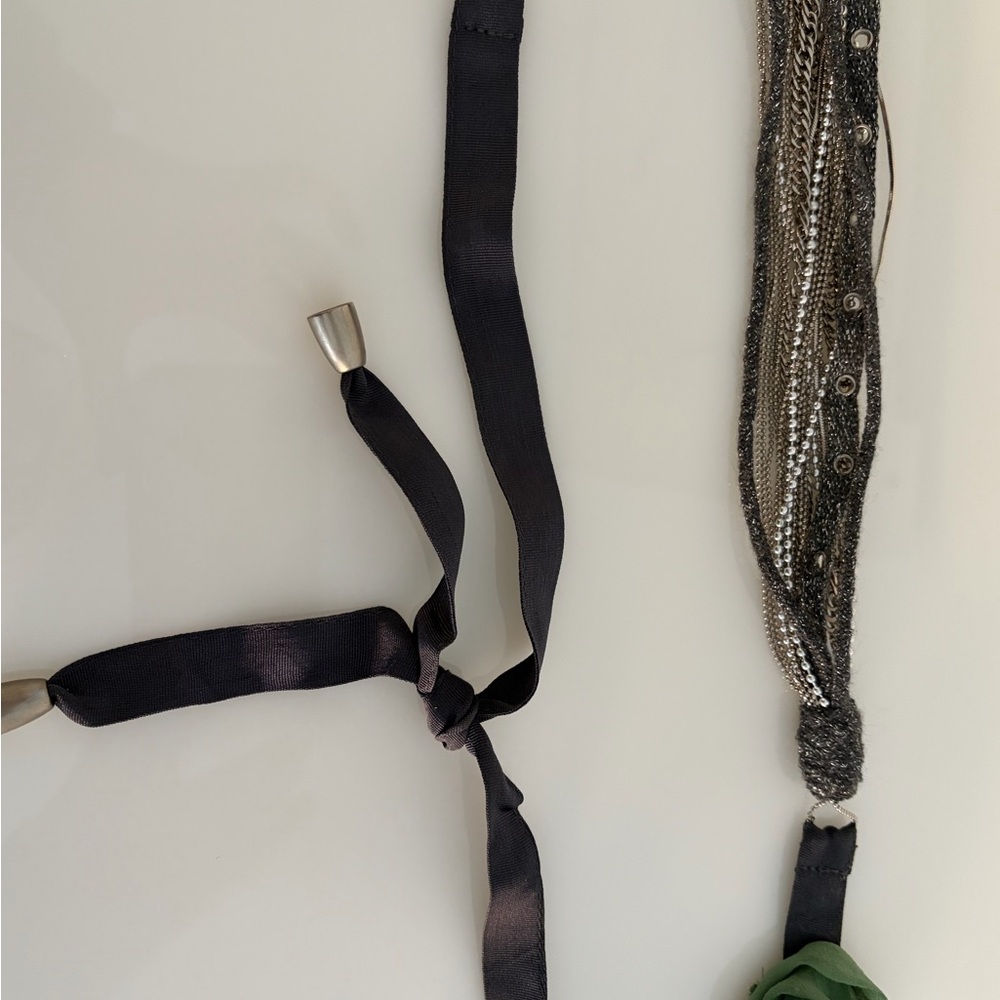 Brunello Cucinelli Black and Silver Multi-Strand Necklace - Picture 4 of 4